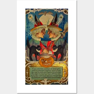 Vintage Halloween Witches Posters and Art